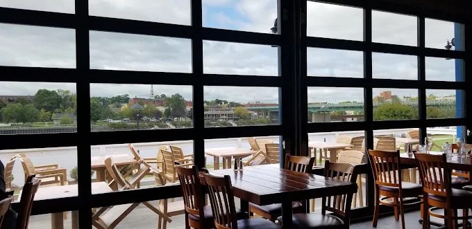A view of the water at High Tide Restaurant in Brewer, Maine