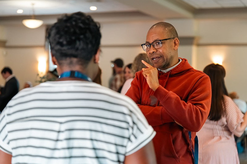 Two 2026 attendees talking during networking session
